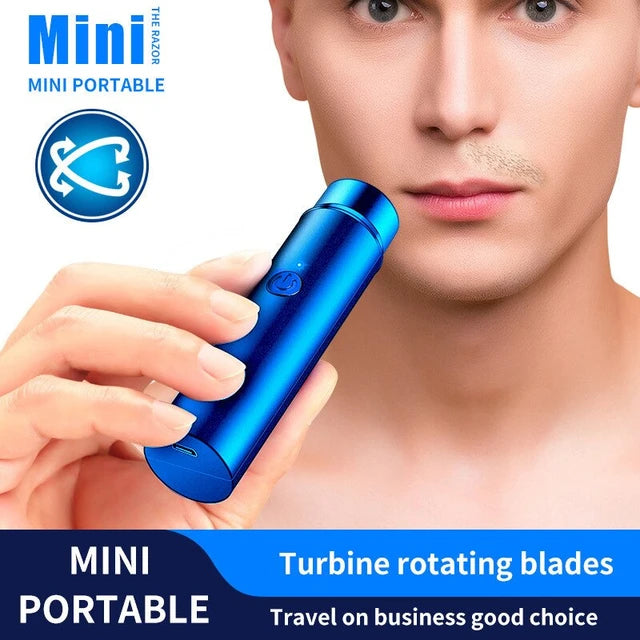 Men's Electric Shaver Mini Beard Trimmer Washable Rechargeable Razor USB Body Epilator for Men Long-lasting Car Charger Portable