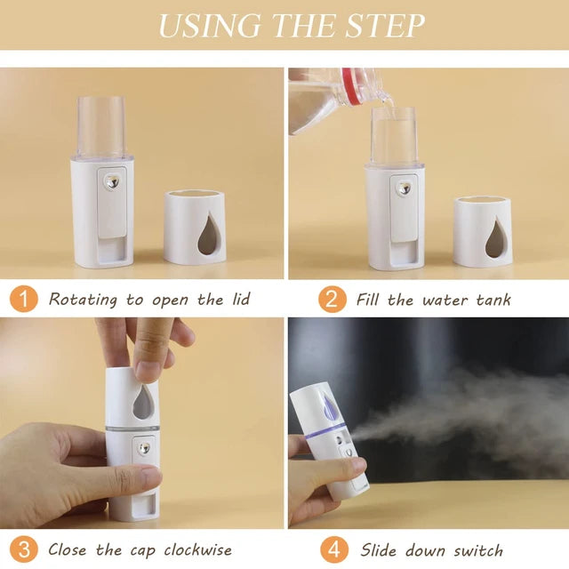 Nano Facial Steamer Mist Spray Eyelash Extensions Cleaning Pores Water SPA Moisturizing Hydrating Face Sprayer USB Rechargeable