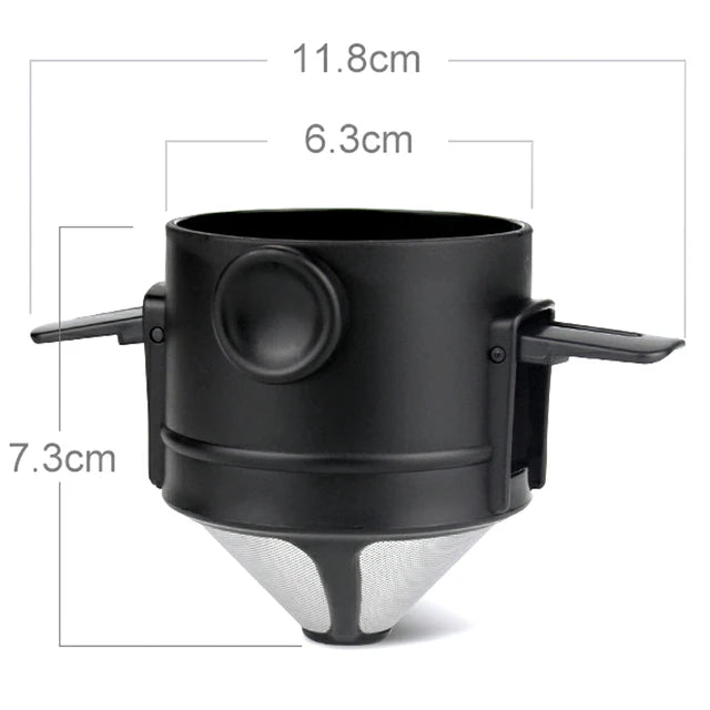 Portable Coffee Filter Reusable Funnel Tea Infuser Stainless Steel Drip Coffee Tea Dripper For Home Office Outdoor Trave