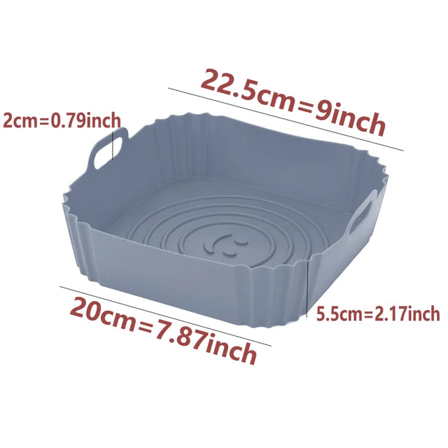 Reusable Airfryer Pan Liner Accessories Silicone Air Fryers Oven Baking Tray Pizza Chicken Airfryer Non-stick Silicone Mould