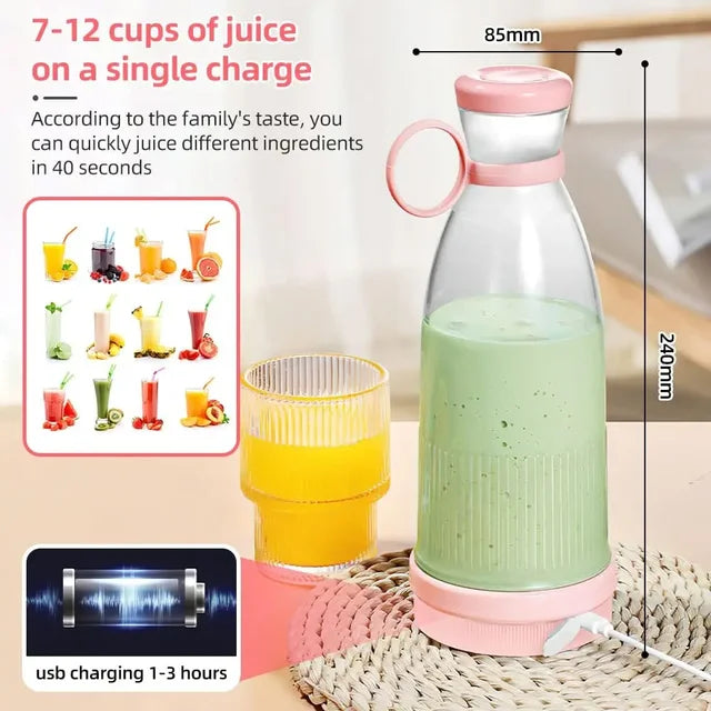 Portable Electric Juicer Mini Juice Blender 6 Blades Shake Smoothie Orange Lemon USB Charging Fruit Mixer Fresh Squeezer Machine