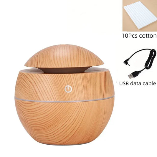 Home Wood Grain Air Humidifier Purifier Aroma Diffuser USB Ultrasonic Cool Mist Sprayer Essential Oil Fragrance