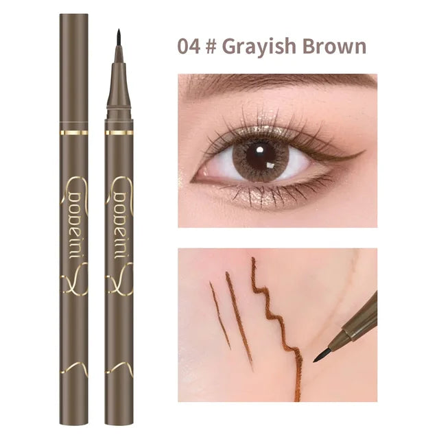 Waterproof Quick Dry Liquid Eyeliner Pen Ultra-fine Matte Black Brown Lasting Lying Silkworm Eyeliner Pencil Beauty Eyes Makeup