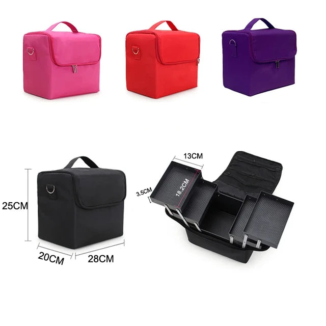 New Large Capacity Make up bag Multi-layer Manicure Hairdressing Embroidery Tool Kit Cosmetics Storage Case Toiletry Bag