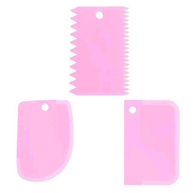 3PCS/Lot Cream Scraper Smoother DIY Cake Decorating Fondant Pastry Cutters Molds Kitchen Scrapers Baking Spatulas Tools