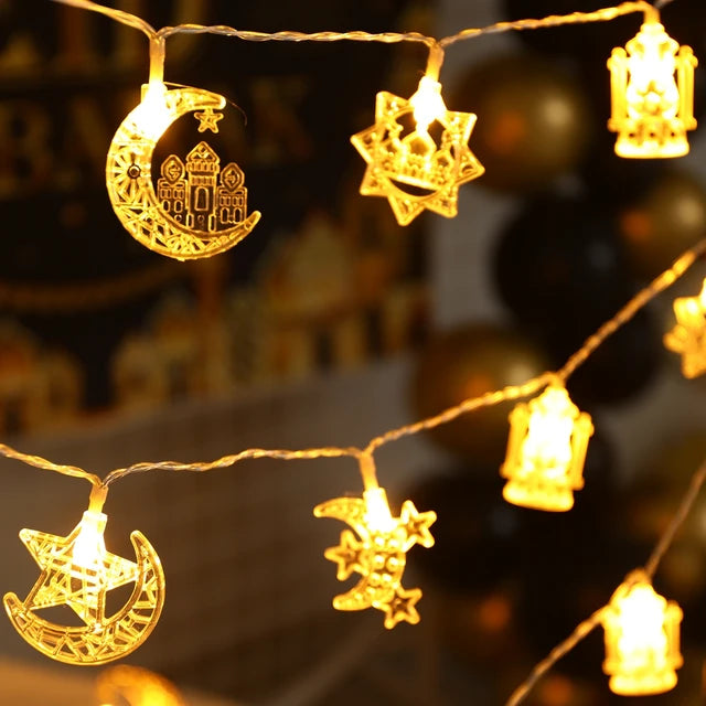 EID Mubarak LED String Lights Ramadan Decoration For Home Islamic Muslim Party Decor 2024 Ramadan Kareem Eid AI Adha Gifts