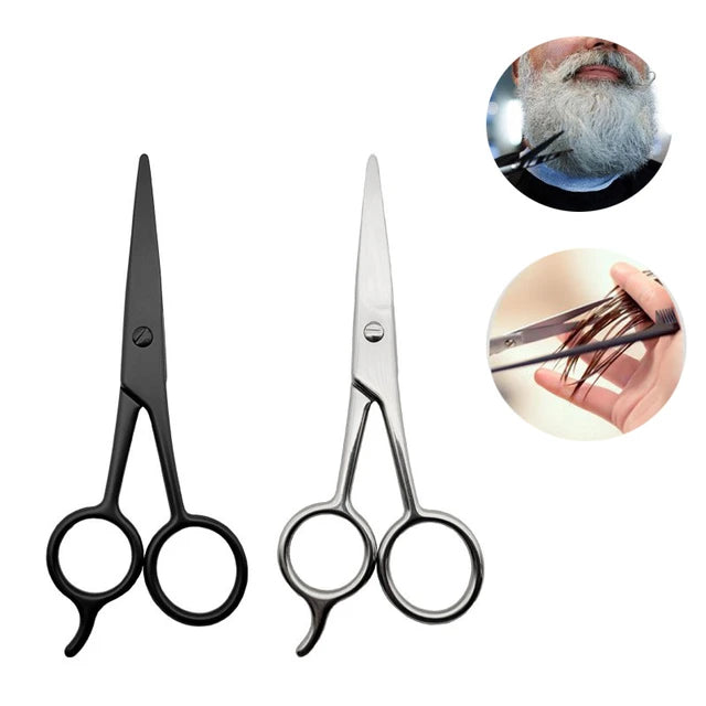 Stainless Steel Facial Hair Shears Cutting Mustache Eyebrow Trimming salon Razor Edge Barber Beard Scissors