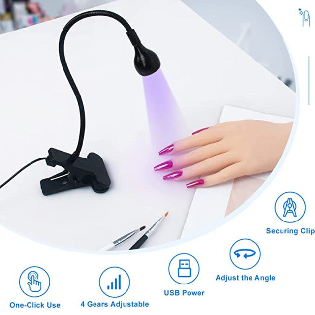 LED UV Light For Drying Gel Nail Polish Slip-On Flexible Desk Mini USB Nail Lamp Portable Nail Dryer Manicure Salon Tools