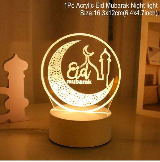 EID Night Light Mubarak Ramadan Decoration For Home 2024 Islamic Muslim Party Decoration Ramadan Kareem Happy Eid AI Adha Ramadan