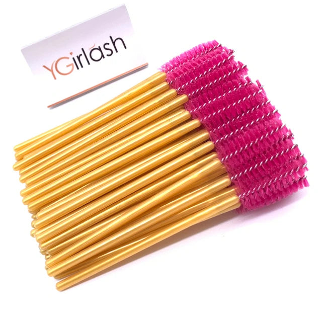YGirlash Wholesale Good Quality Disposable 50PCS/Pack Crystal Eyelash Makeup Brush Mascara Wands Lash Extension Tools