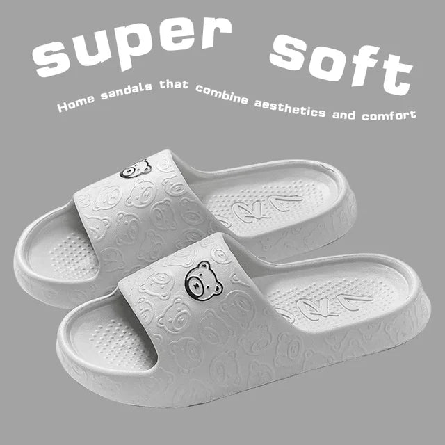 EVA Summer Women Fashion Cute Outdoor Non-Slip Rubber Slippers Indoor Soft Sole Couple Graffiti Sandals