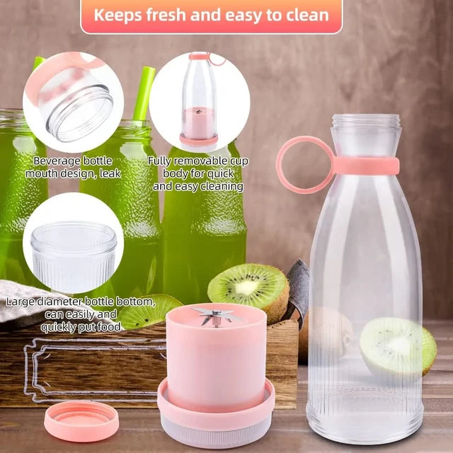 Portable Electric Juicer Mini Juice Blender 6 Blades Shake Smoothie Orange Lemon USB Charging Fruit Mixer Fresh Squeezer Machine