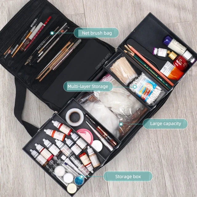 New Large Capacity Make up bag Multi-layer Manicure Hairdressing Embroidery Tool Kit Cosmetics Storage Case Toiletry Bag