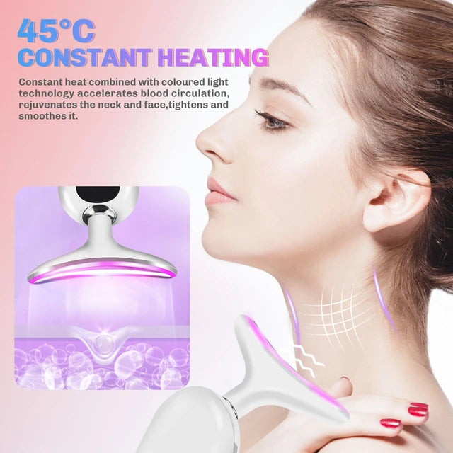 EMS Face Neck Lift Beauty Device Facial Massager Red Light Therapy Double Chic Remover Skin Rejuvenation Tightening Anti Wrinkle