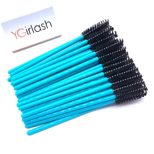 YGirlash Wholesale Good Quality Disposable 50PCS/Pack Crystal Eyelash Makeup Brush Mascara Wands Lash Extension Tools