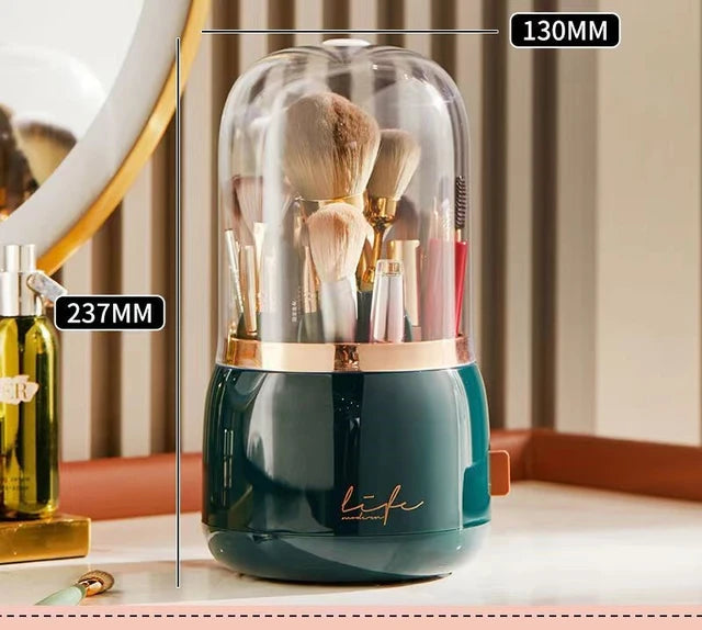 Desktop Makeup Brush Storage Bucket 360 Degree Rotating Makeup Brushes Holder Portable Desktop Makeup