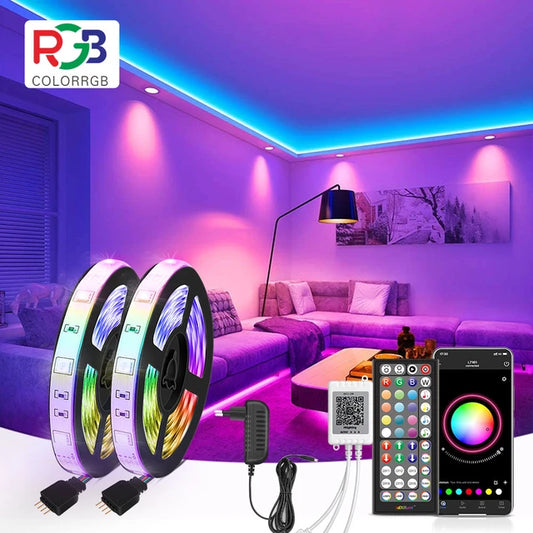 LED Strip Light RGB 5050 Music Sync Color Changing Sensitive Built-in-mic, App LED Lights DC12V Flexible