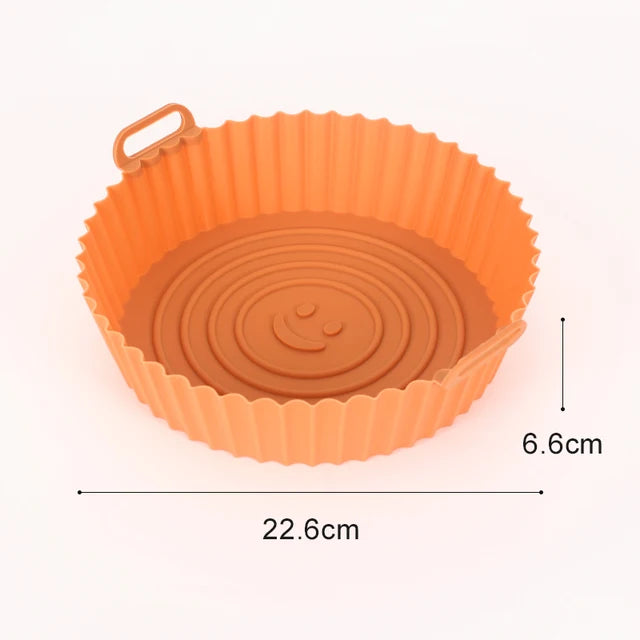 Reusable Airfryer Pan Liner Accessories Silicone Air Fryers Oven Baking Tray Pizza Chicken Airfryer Non-stick Silicone Mould