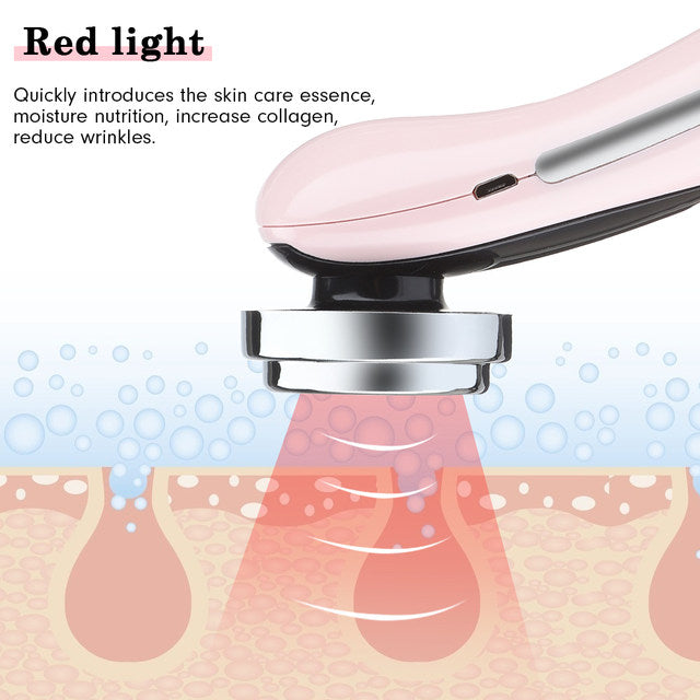 EMS Facial Massager LED Light therapy Sonic Icon Vibration Skin Tightening Face Lifting Anti Wrinkle Beauty Device Skin Care Tool