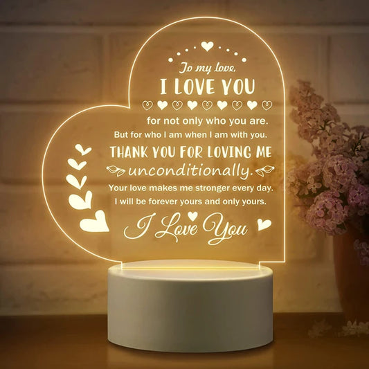 1pc Romantic Gifts For Her Anniversary, Wife Husband Girlfriend Boyfriend Packed Night Light Best Christmas Gift