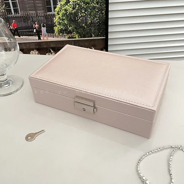 Simple Lockable Jewelry Packaging For Women High-end Earrings Dustproof Storage Boxes Large Capacity Travel Portable Display Box