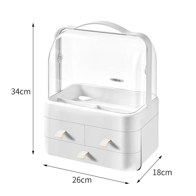 Desktop Makeup Storage Box Large Capacity Dust-proof Makeup Storage Box Home With Lid Bathroom Jewelry Waterproof Organizer